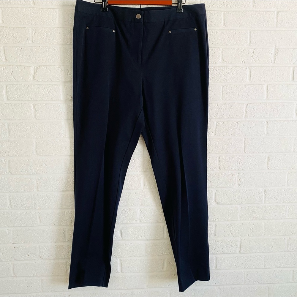 HOLLAND AVE PANTS SIZE 16 Dark Navy Blue Black Office Work Teacher Business